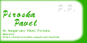 piroska pavel business card
