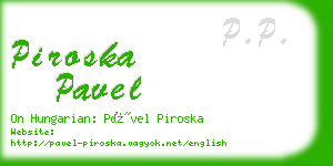 piroska pavel business card